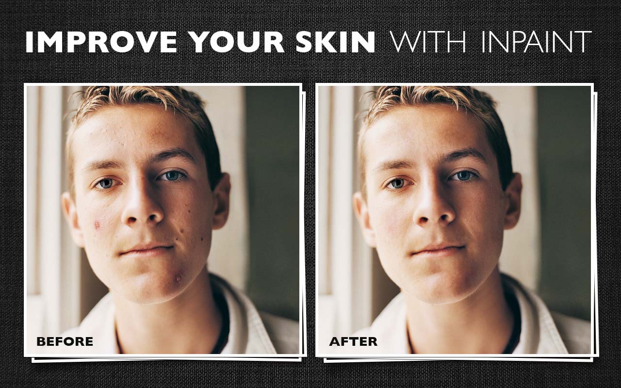 Photo restoration software example - retouch wrinkles, remove skin defects